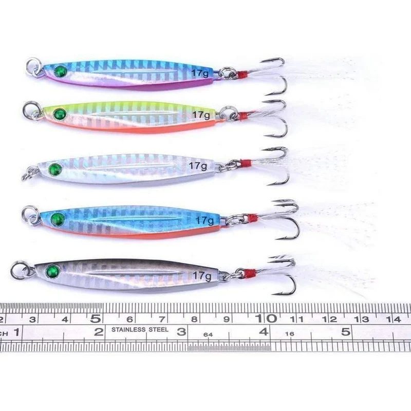 Angellöffel, Meer, Pesca, harter Köder, Angelgerät, AOrace, Metall, Jigging-Köder, 7 g, 10 g, 14 g, 17 g, 21 g, 28 g, 40 g, 10 Stück