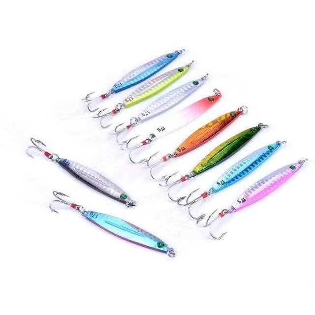 Angellöffel, Meer, Pesca, harter Köder, Angelgerät, AOrace, Metall, Jigging-Köder, 7 g, 10 g, 14 g, 17 g, 21 g, 28 g, 40 g, 10 Stück