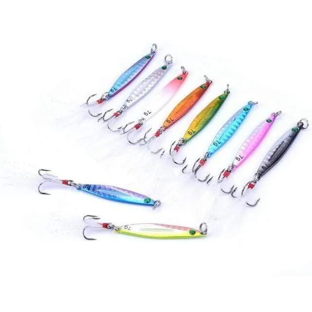 Angellöffel, Meer, Pesca, harter Köder, Angelgerät, AOrace, Metall, Jigging-Köder, 7 g, 10 g, 14 g, 17 g, 21 g, 28 g, 40 g, 10 Stück