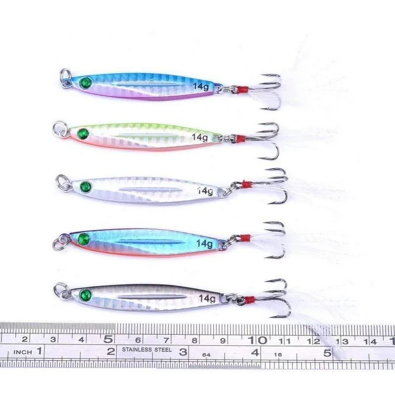 Angellöffel, Meer, Pesca, harter Köder, Angelgerät, AOrace, Metall, Jigging-Köder, 7 g, 10 g, 14 g, 17 g, 21 g, 28 g, 40 g, 10 Stück