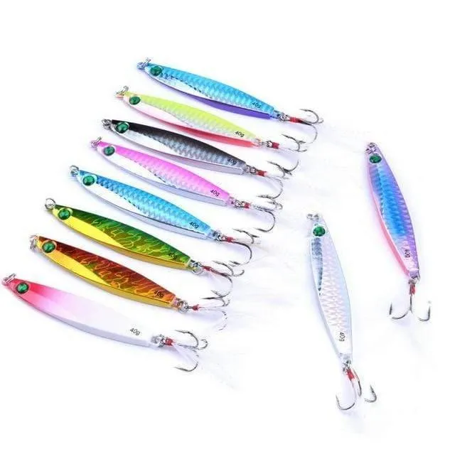 Angellöffel, Meer, Pesca, harter Köder, Angelgerät, AOrace, Metall, Jigging-Köder, 7 g, 10 g, 14 g, 17 g, 21 g, 28 g, 40 g, 10 Stück