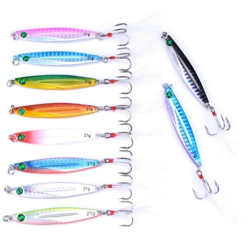 Angellöffel, Meer, Pesca, harter Köder, Angelgerät, AOrace, Metall, Jigging-Köder, 7 g, 10 g, 14 g, 17 g, 21 g, 28 g, 40 g, 10 Stück