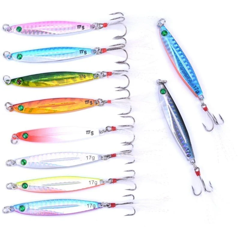 Angellöffel, Meer, Pesca, harter Köder, Angelgerät, AOrace, Metall, Jigging-Köder, 7 g, 10 g, 14 g, 17 g, 21 g, 28 g, 40 g, 10 Stück