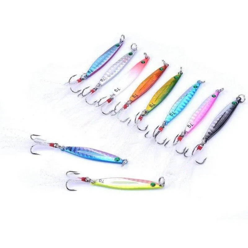 Angellöffel, Meer, Pesca, harter Köder, Angelgerät, AOrace, Metall, Jigging-Köder, 7 g, 10 g, 14 g, 17 g, 21 g, 28 g, 40 g, 10 Stück