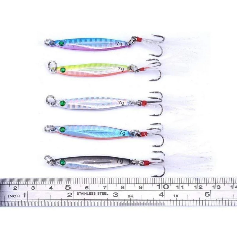 Angellöffel, Meer, Pesca, harter Köder, Angelgerät, AOrace, Metall, Jigging-Köder, 7 g, 10 g, 14 g, 17 g, 21 g, 28 g, 40 g, 10 Stück