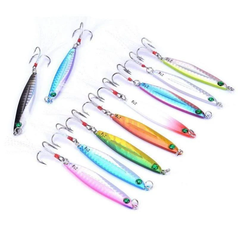 Angellöffel, Meer, Pesca, harter Köder, Angelgerät, AOrace, Metall, Jigging-Köder, 7 g, 10 g, 14 g, 17 g, 21 g, 28 g, 40 g, 10 Stück