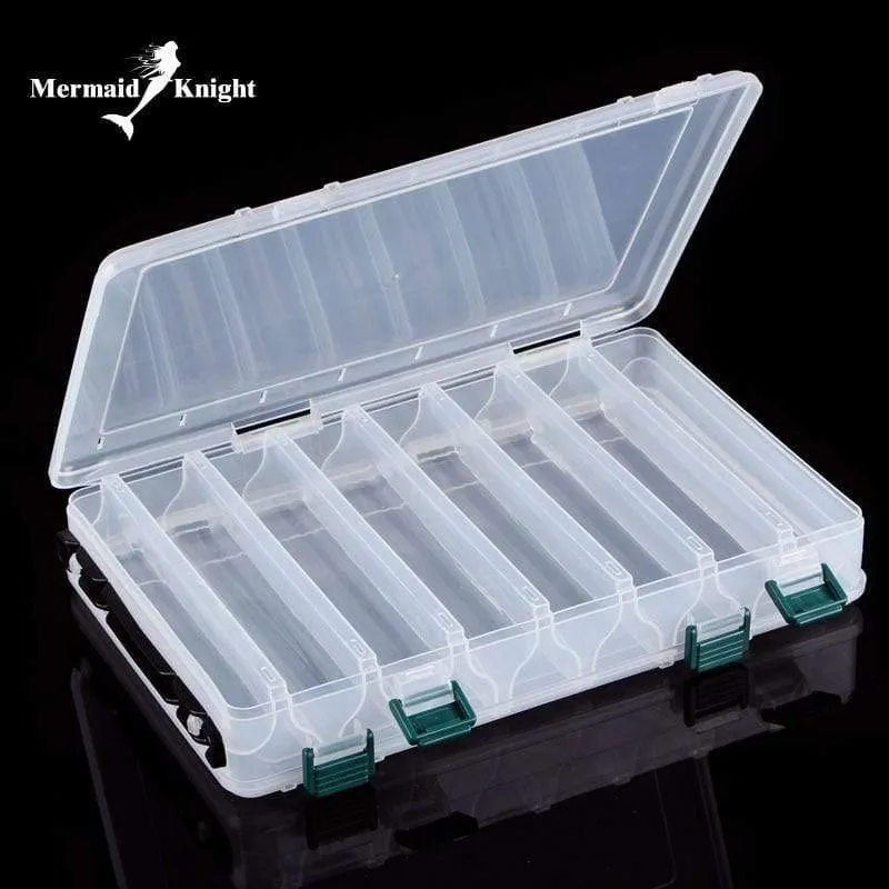 Angelköder-Box, doppelseitig, Spinner, Köder, Elritze, Popper, 14 Fächer, Angelgerät-Box