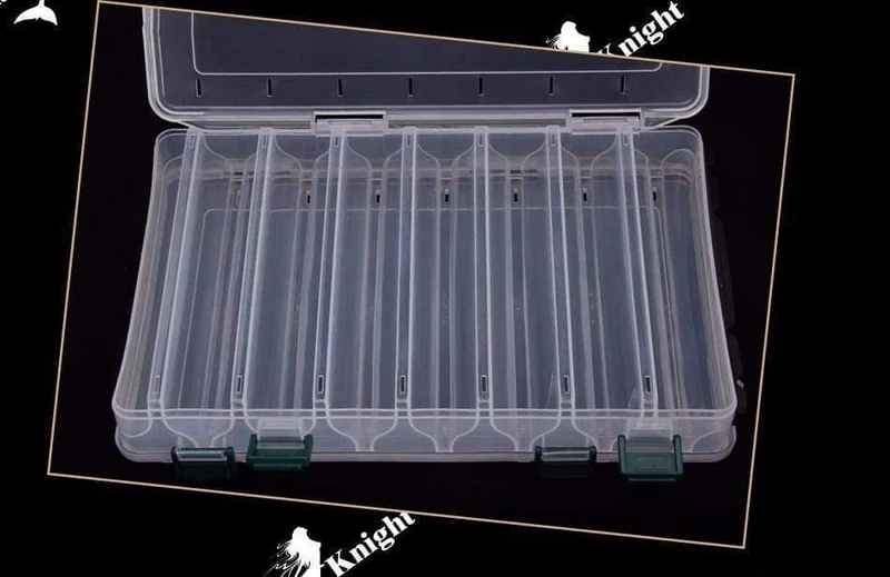 Angelköder-Box, doppelseitig, Spinner, Köder, Elritze, Popper, 14 Fächer, Angelgerät-Box