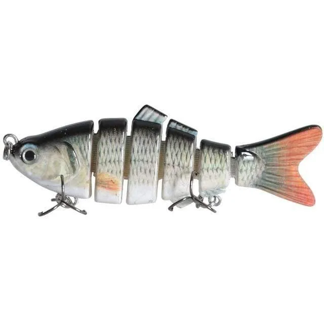 2 stück Angeln Köder 10cm 20g 3D Augen 6-Segment Angeln Harten Köder Crankbait Mit 2 Haken Angeln köder Pesca Cebo