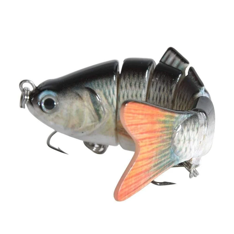 2 stück Angeln Köder 10cm 20g 3D Augen 6-Segment Angeln Harten Köder Crankbait Mit 2 Haken Angeln köder Pesca Cebo