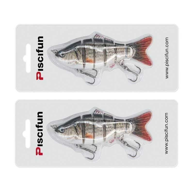 2 stück Angeln Köder 10cm 20g 3D Augen 6-Segment Angeln Harten Köder Crankbait Mit 2 Haken Angeln köder Pesca Cebo
