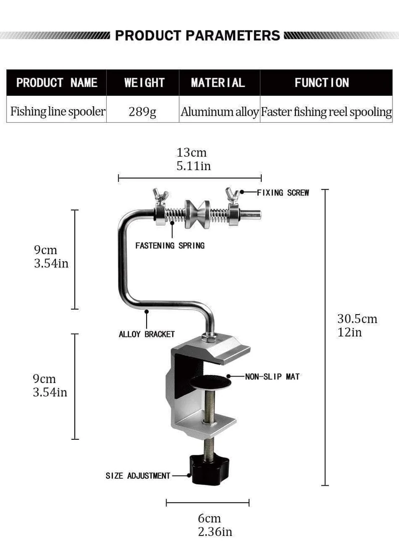 Angelschnur Spooler Wickler mit Klemme Angelschnur Spool Spooler System Angelgerät Sea Carp Fishing Tools und Zubehör