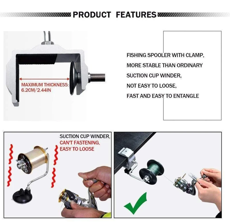 Angelschnur Spooler Wickler mit Klemme Angelschnur Spool Spooler System Angelgerät Sea Carp Fishing Tools und Zubehör