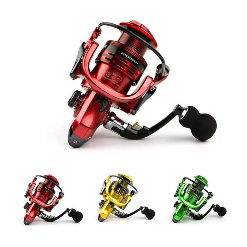 Alle-metall arm 13 + 1BB spinning angeln reel EVA Griff angelrollen 3 farben 1000-7000 serie Gapless metall kopf spinnrad