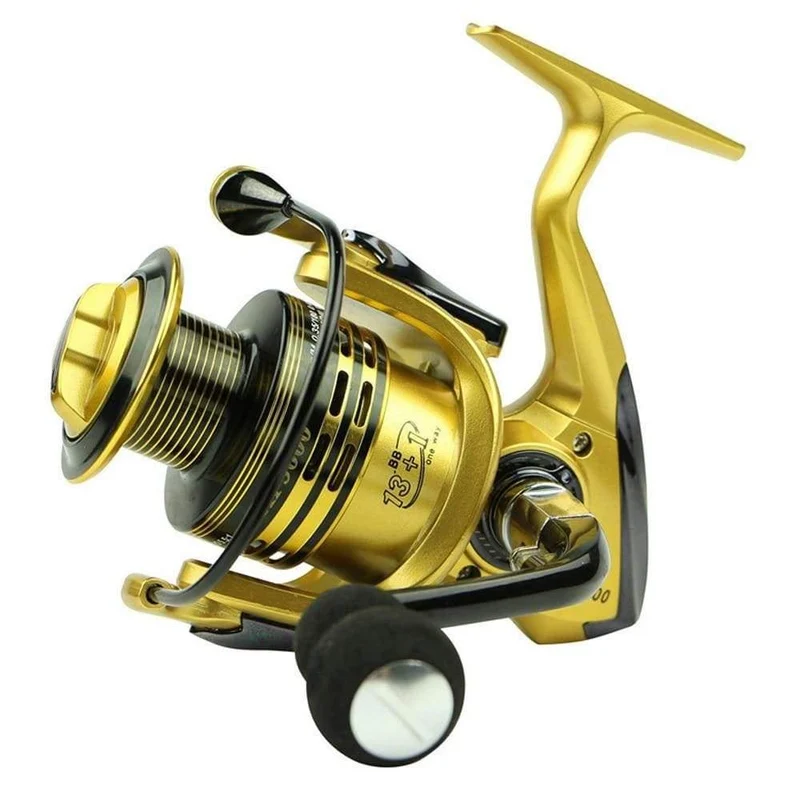 Alle-metall arm 13 + 1BB spinning angeln reel EVA Griff angelrollen 3 farben 1000-7000 serie Gapless metall kopf spinnrad