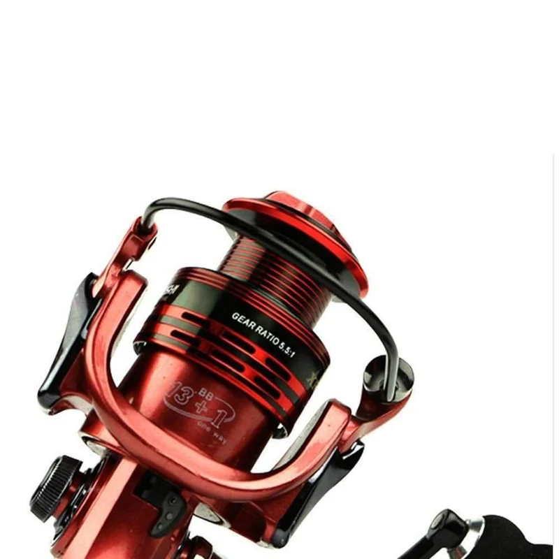 Alle-metall arm 13 + 1BB spinning angeln reel EVA Griff angelrollen 3 farben 1000-7000 serie Gapless metall kopf spinnrad