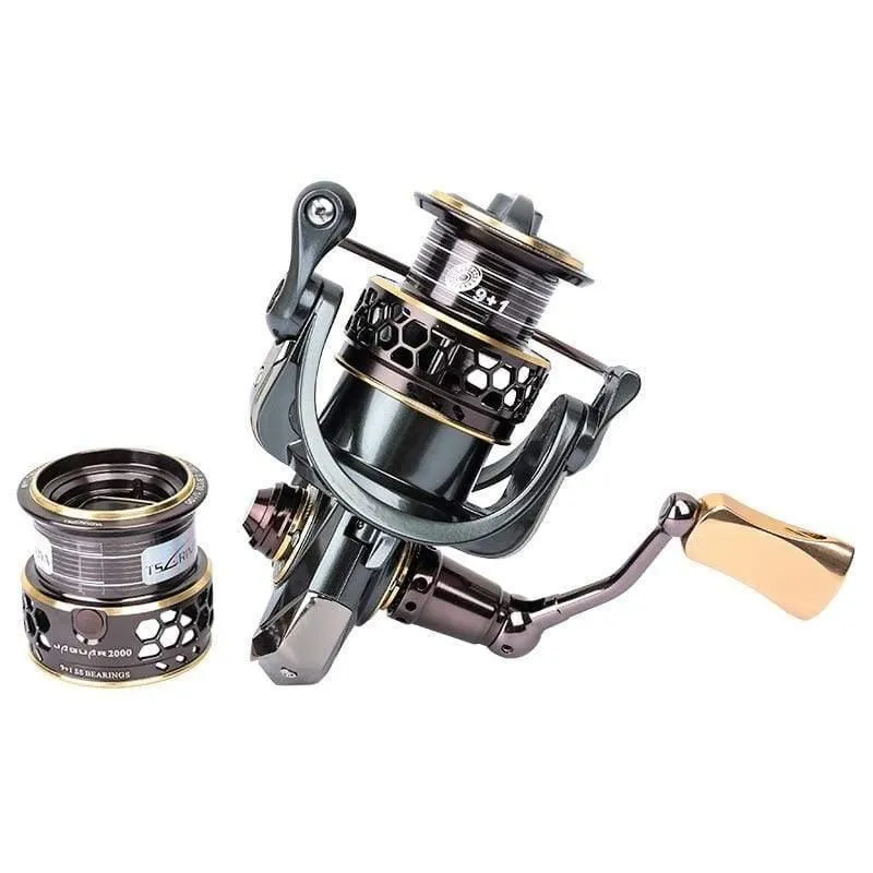 Angelrolle JAGUAR 2000 3000 Lure Spinning mit Ersatzspule Angelrolle Angelrolle Zwei Metallspulen