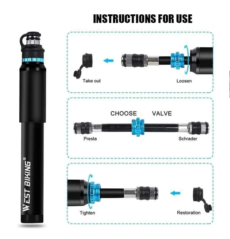Tragbare Fahrradpumpe 150PSI Presta/Schrader Road MTB Mountainbike Pumpe Radfahren Inflator Handpumpe für Fahrrad