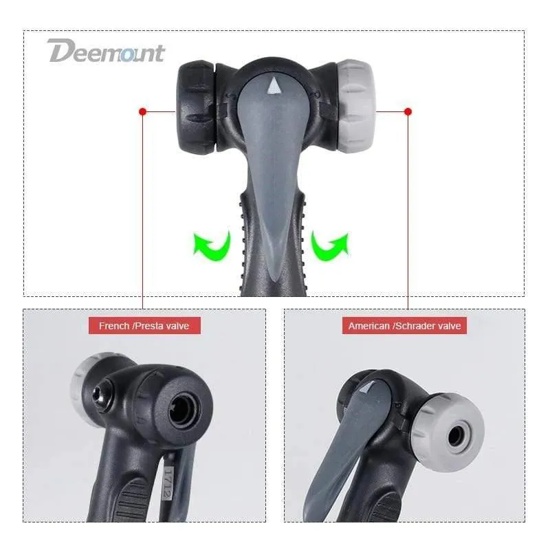 Fahrradpumpenadapter mit Schlauch, Daumenverschluss, passend für Schrader Presta F/VA/V, optionales Smart Valve Bleeder-Zubehör, Legierung