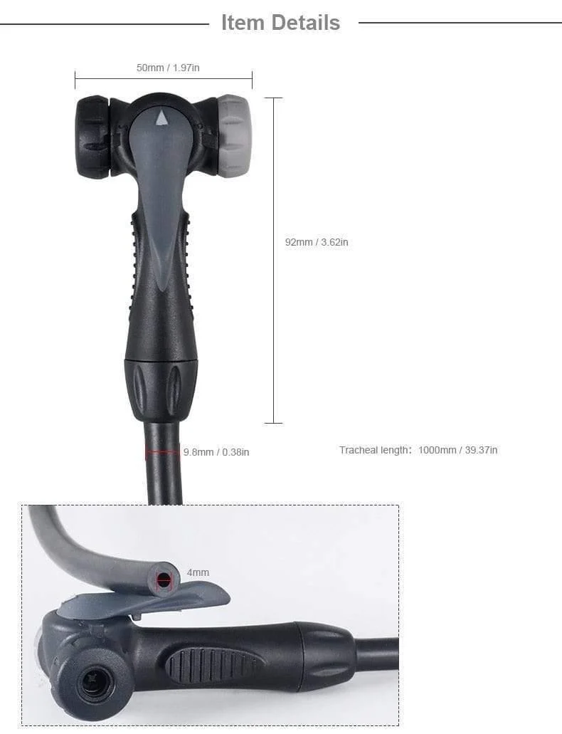 Fahrradpumpenadapter mit Schlauch, Daumenverschluss, passend für Schrader Presta F/VA/V, optionales Smart Valve Bleeder-Zubehör, Legierung