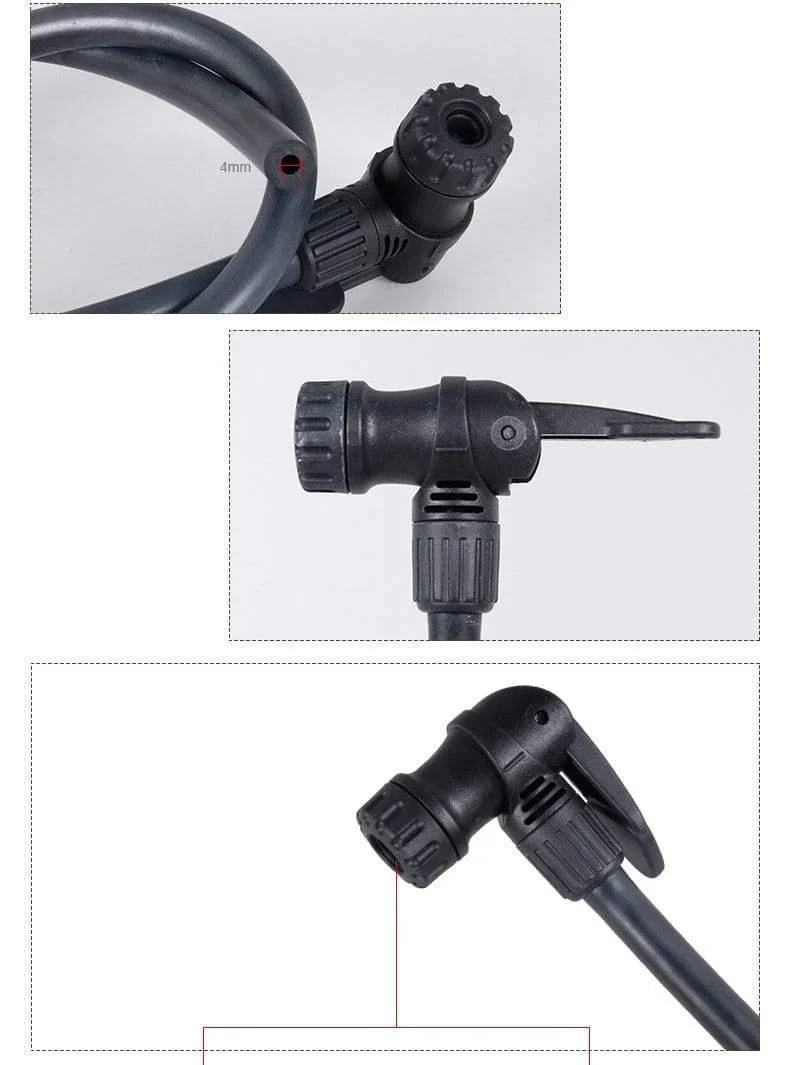 Fahrradpumpenadapter mit Schlauch, Daumenverschluss, passend für Schrader Presta F/VA/V, optionales Smart Valve Bleeder-Zubehör, Legierung