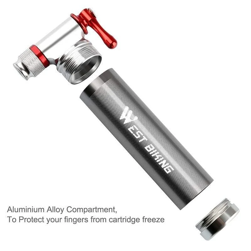Tragbare Fahrradpumpe, Aluminiumlegierung, ultraleicht, Luft-CO2-Inflator, Fahrradpumpe, Schrader & Presta, Mini-Fahrradpumpe