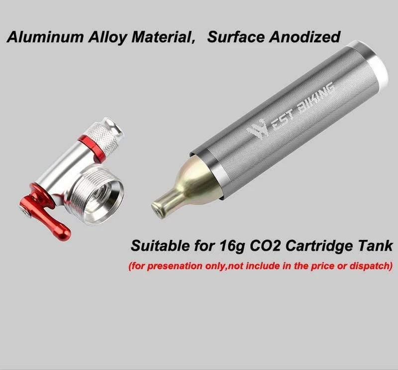 Tragbare Fahrradpumpe, Aluminiumlegierung, ultraleicht, Luft-CO2-Inflator, Fahrradpumpe, Schrader & Presta, Mini-Fahrradpumpe
