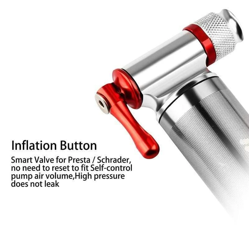 Tragbare Fahrradpumpe, Aluminiumlegierung, ultraleicht, Luft-CO2-Inflator, Fahrradpumpe, Schrader & Presta, Mini-Fahrradpumpe