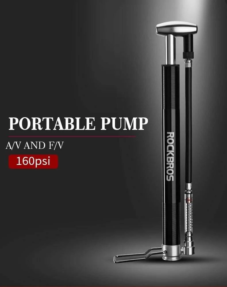 Fahrradpumpe, 160 PSI, Fahrradpumpe, Luftpumpe, Schrader- und Presta-Ventil, für Rennrad, MTB-Reifen, Aluminiumlegierung, Fahrradpumpe