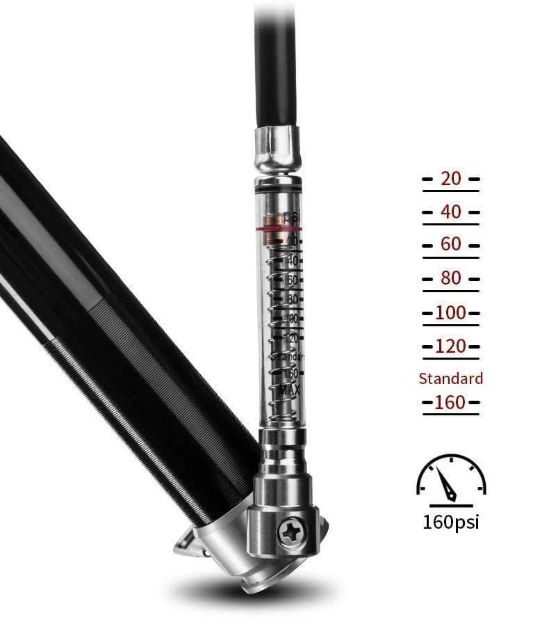 Fahrradpumpe, 160 PSI, Fahrradpumpe, Luftpumpe, Schrader- und Presta-Ventil, für Rennrad, MTB-Reifen, Aluminiumlegierung, Fahrradpumpe