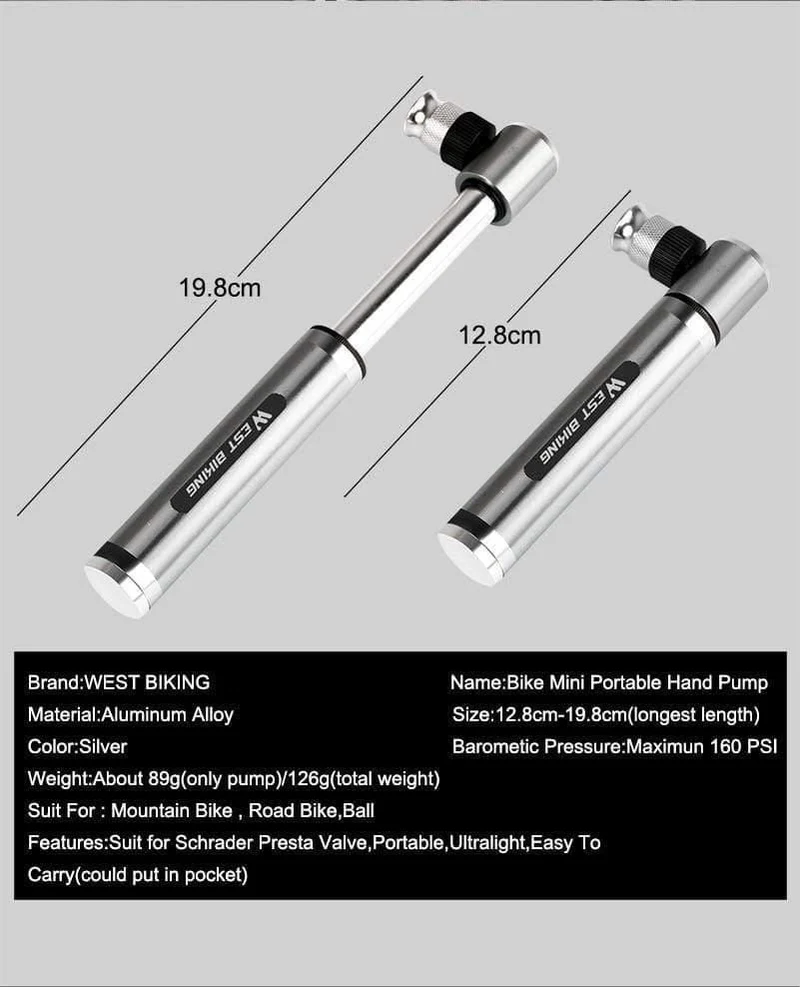 Mini Tragbare Aluminiumlegierung Fahrrad Luftpumpe Fahrrad Reifenfüller Super Licht Zubehör MTB Rennrad Radfahren Pumpe