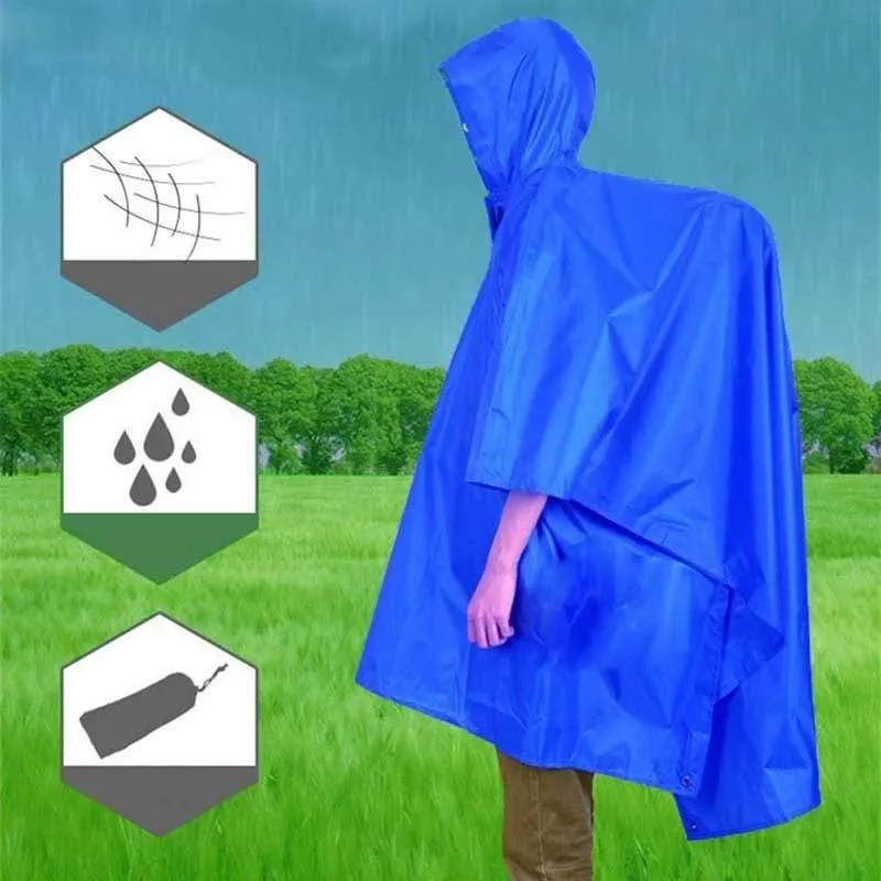 Reisesets, wasserdicht, multifunktional, 3-in-1, Outdoor-Werkzeuge, Matte, Poncho-Abdeckung, Zelte, Markise, Camping, Wanderausrüstung