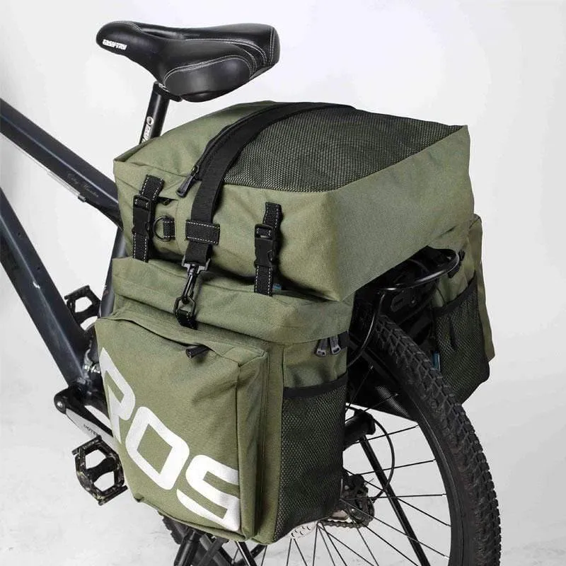 Fahrradträgertasche, Gepäckträger, Kofferraum, 37 l, Fahrradgepäck, Rücksitztasche, 2 Farben, 3 Taschen, Aufbewahrung für Fahrradsattel, 14892
