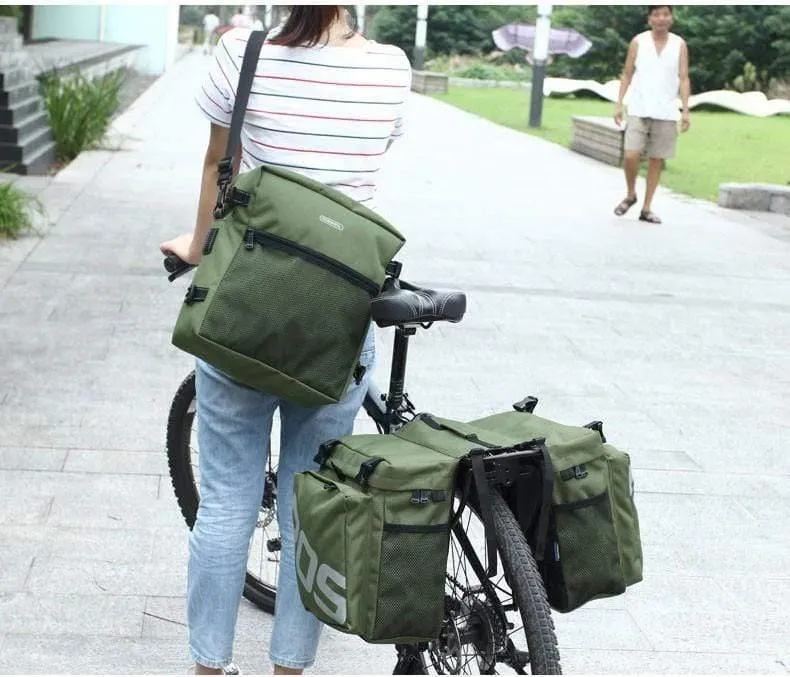 Fahrradträgertasche, Gepäckträger, Kofferraum, 37 l, Fahrradgepäck, Rücksitztasche, 2 Farben, 3 Taschen, Aufbewahrung für Fahrradsattel, 14892