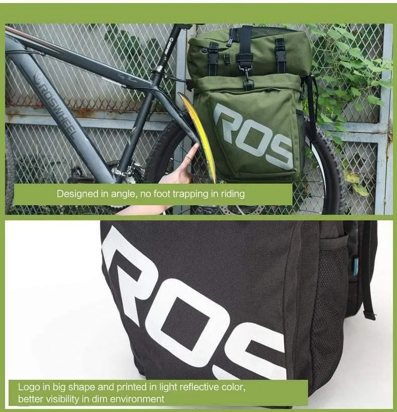 Fahrradträgertasche, Gepäckträger, Kofferraum, 37 l, Fahrradgepäck, Rücksitztasche, 2 Farben, 3 Taschen, Aufbewahrung für Fahrradsattel, 14892