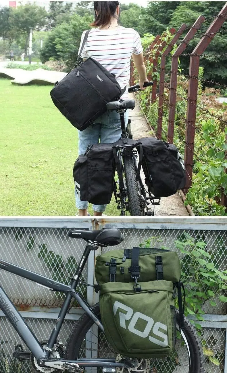 Fahrradträgertasche, Gepäckträger, Kofferraum, 37 l, Fahrradgepäck, Rücksitztasche, 2 Farben, 3 Taschen, Aufbewahrung für Fahrradsattel, 14892