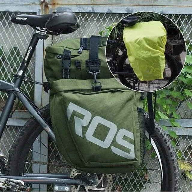 Fahrradträgertasche, Gepäckträger, Kofferraum, 37 l, Fahrradgepäck, Rücksitztasche, 2 Farben, 3 Taschen, Aufbewahrung für Fahrradsattel, 14892