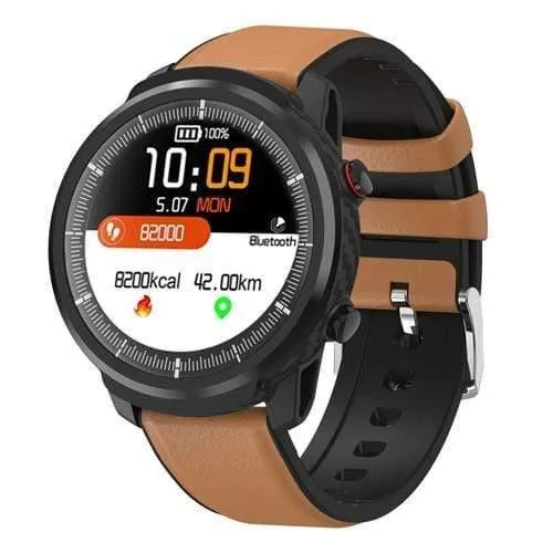 Smart Watch Wasserdicht Damen Herren Smartwatch Runder Bildschirm Herzfrequenz Schrittzähler Anruf Nachricht Erinnerung Smart Activity Tracker