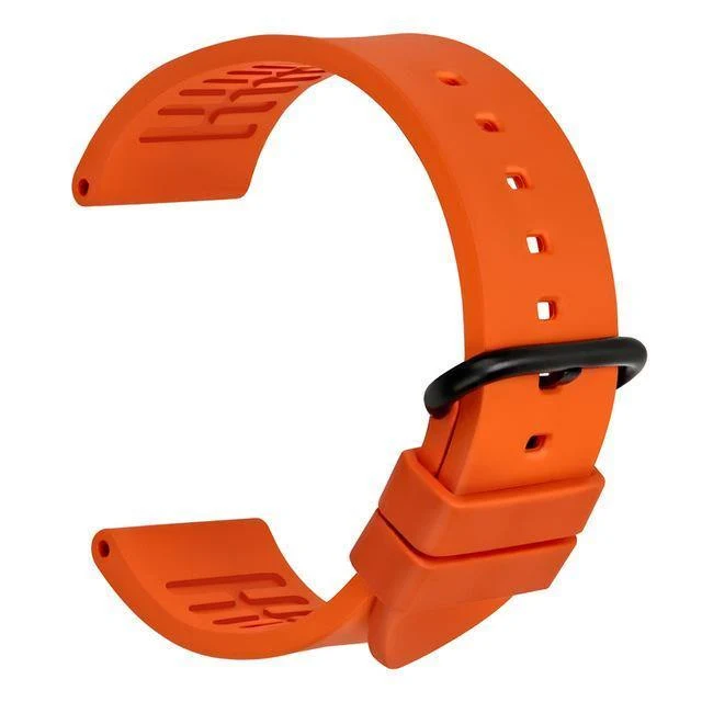 20mm 22mm 24mm Fluorkautschuk-Uhrenarmbänder Orange Sport Smart Uhrenarmband Armband Zubehör Armband Gürtel