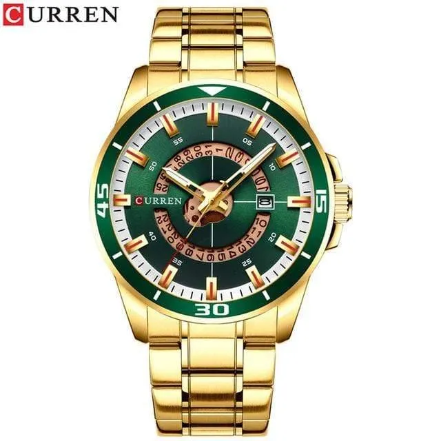 Herrenuhr, blaues Zifferblatt, Edelstahl, wasserdicht, Herrenuhren, Luxus-Business-Analog-Quarz-Herrenuhren, modisch