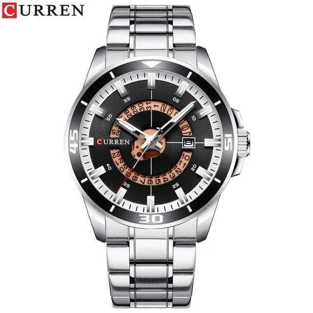 Herrenuhr, blaues Zifferblatt, Edelstahl, wasserdicht, Herrenuhren, Luxus-Business-Analog-Quarz-Herrenuhren, modisch