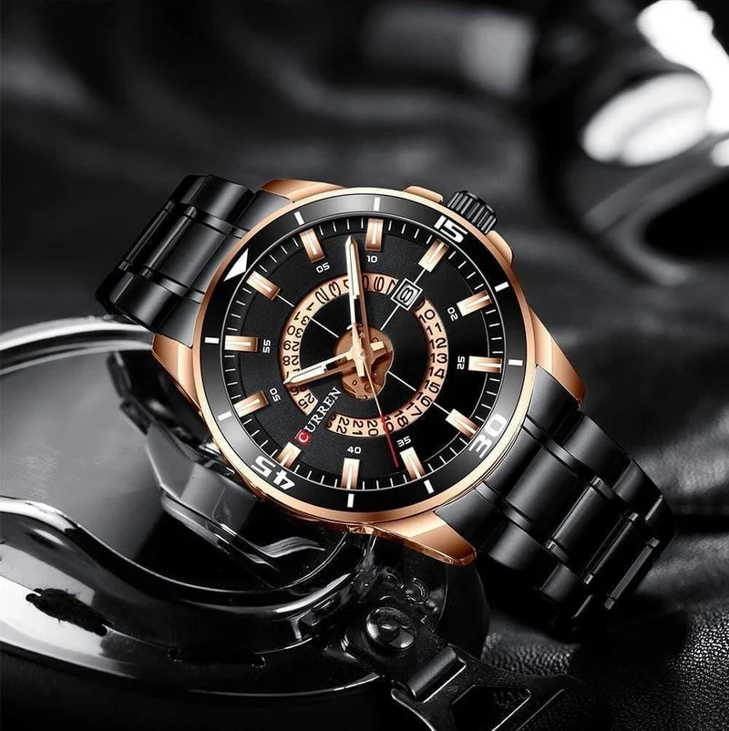 Herrenuhr, blaues Zifferblatt, Edelstahl, wasserdicht, Herrenuhren, Luxus-Business-Analog-Quarz-Herrenuhren, modisch