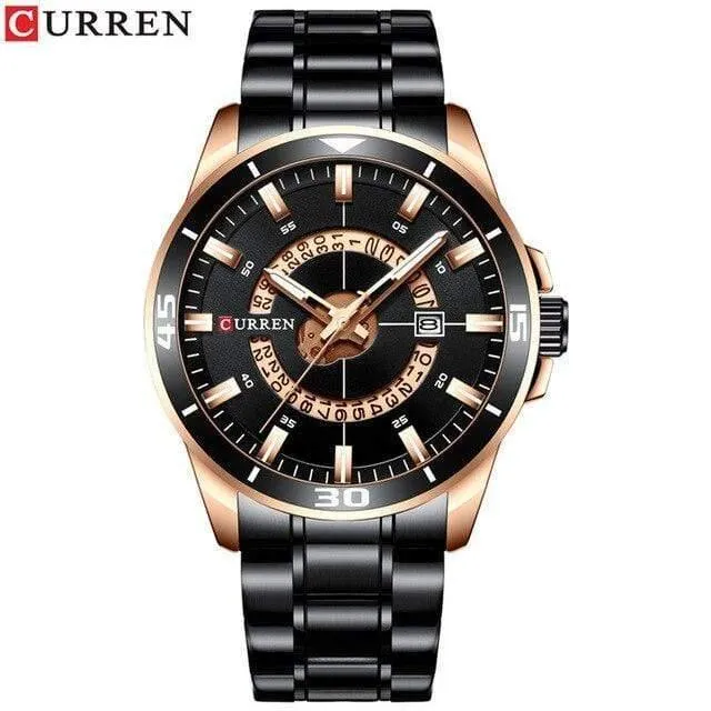 Herrenuhr, blaues Zifferblatt, Edelstahl, wasserdicht, Herrenuhren, Luxus-Business-Analog-Quarz-Herrenuhren, modisch