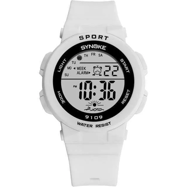 Mode Kinder Studenten Uhren 5Bar Wasserdichte Kinder Frauen Digitale LED Alarm Datum Casual Elektronische Sport Armbanduhr