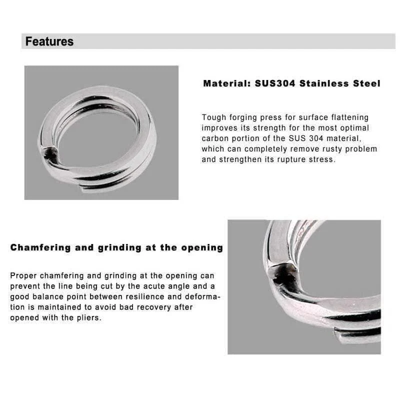 60 ~ 100 Teile/beutel weiß farbe edelstahl split ring Angeln Stecker Marke Fisch Haken heißer modell locken Locken zubehör