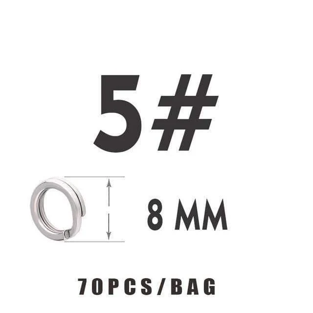60 ~ 100 Teile/beutel weiß farbe edelstahl split ring Angeln Stecker Marke Fisch Haken heißer modell locken Locken zubehör