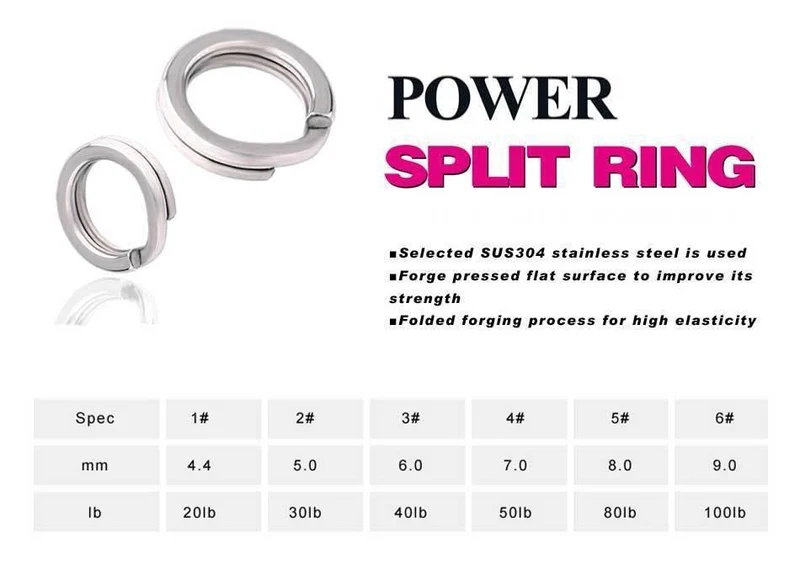 60 ~ 100 Teile/beutel weiß farbe edelstahl split ring Angeln Stecker Marke Fisch Haken heißer modell locken Locken zubehör