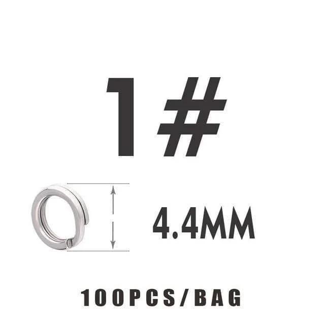 60 ~ 100 Teile/beutel weiß farbe edelstahl split ring Angeln Stecker Marke Fisch Haken heißer modell locken Locken zubehör