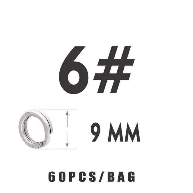 60 ~ 100 Teile/beutel weiß farbe edelstahl split ring Angeln Stecker Marke Fisch Haken heißer modell locken Locken zubehör