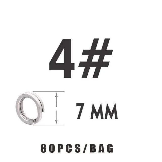 60 ~ 100 Teile/beutel weiß farbe edelstahl split ring Angeln Stecker Marke Fisch Haken heißer modell locken Locken zubehör